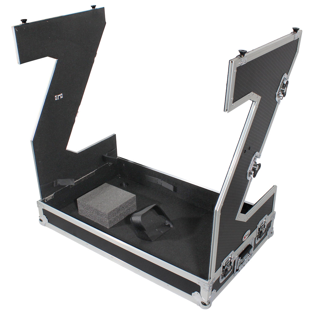 Z-Table Jr Folding DJ Table Mobile Workstation Flight Case Style with Handles and Wheels