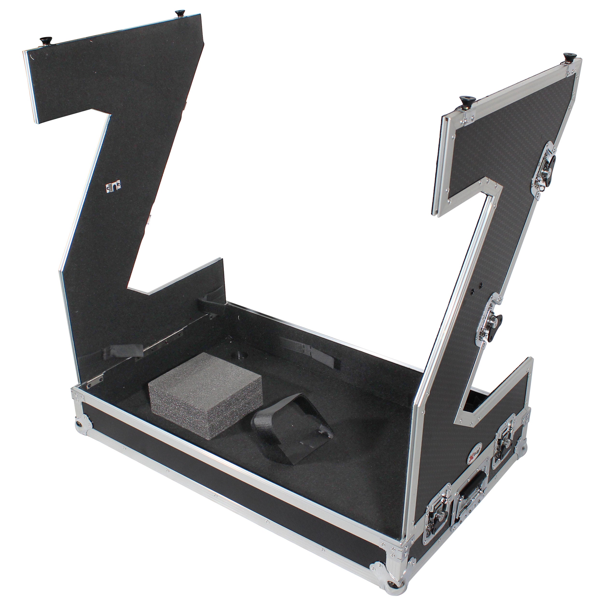 Z-Table Jr Folding DJ Table Mobile Workstation Flight Case Style with Handles and Wheels