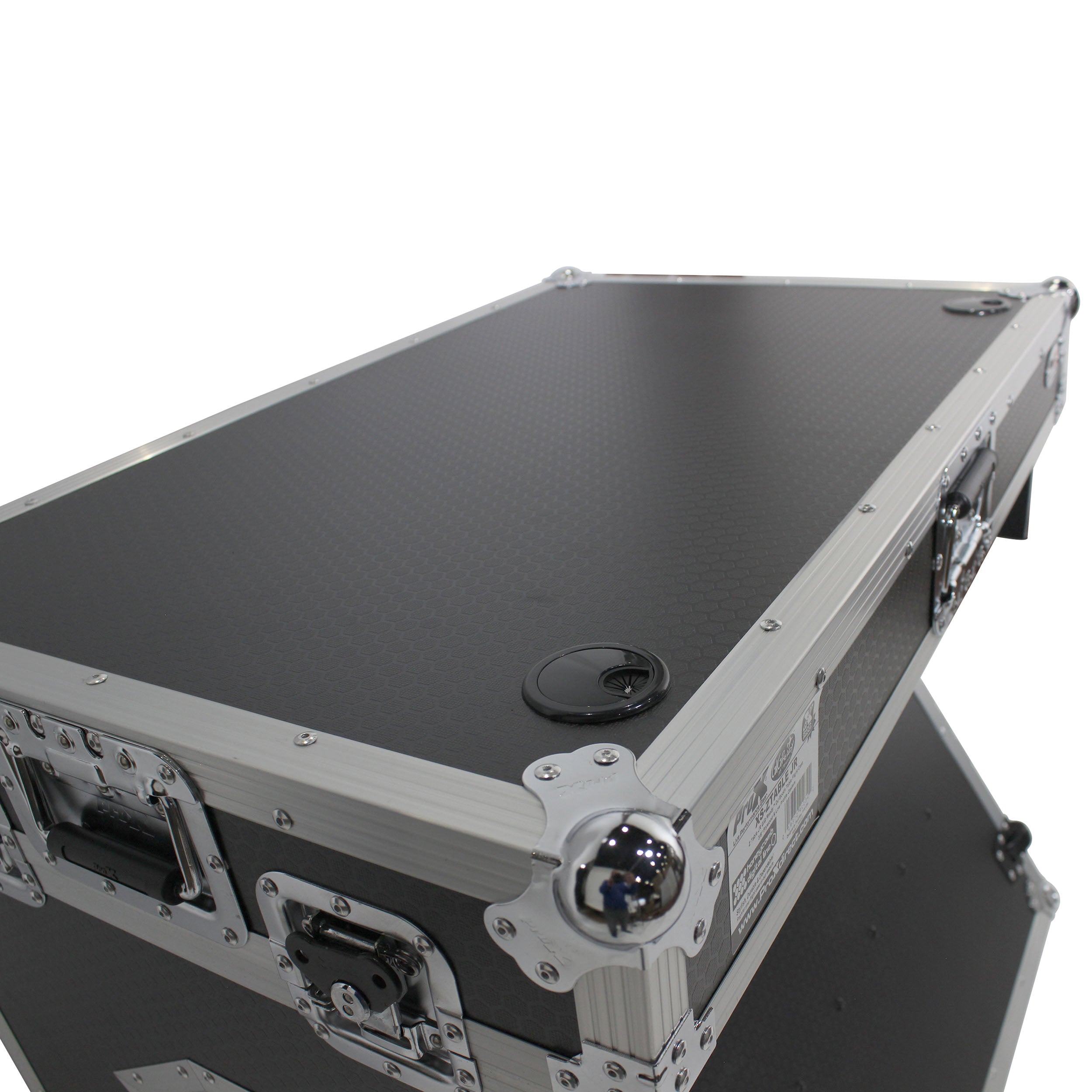 Z-Table Jr Folding DJ Table Mobile Workstation Flight Case Style with Handles and Wheels