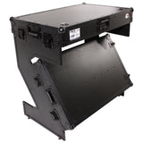 Z-Table Jr Folding DJ Table Mobile Workstation Flight Case Style with Handles and Wheels - Black Finish