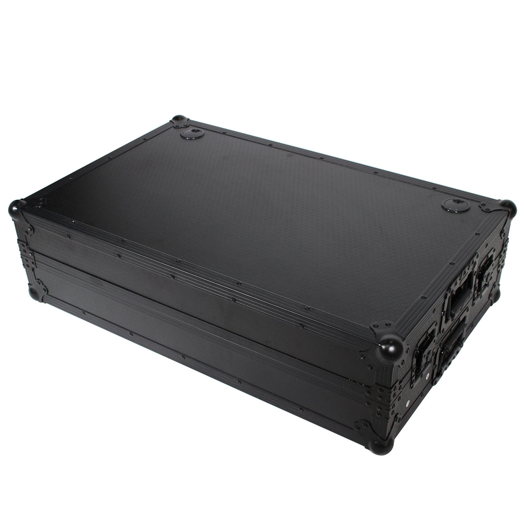 Z-Table Jr Folding DJ Table Mobile Workstation Flight Case Style with Handles and Wheels - Black Finish