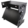 Z-Table Jr Folding DJ Table Mobile Workstation Flight Case Style with Handles and Wheels - Black Finish