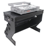 DJ Z-Table™ Folding DJ Table Mobile Workstation Flight Case Style with Handles and Wheels - Black Finish