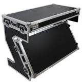 Z-Table Folding DJ Table Mobile Workstation Flight Case Style with Handles and Wheels