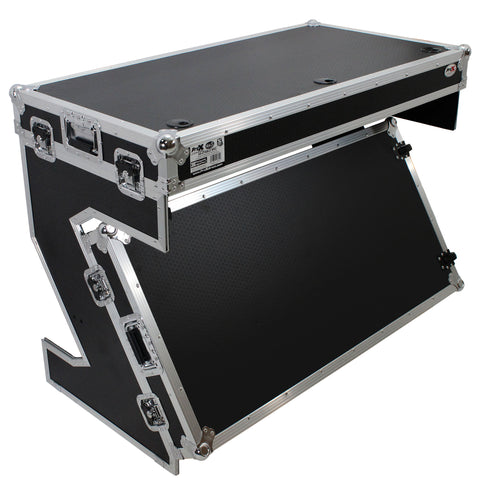 Z-Table Folding DJ Table Mobile Workstation Flight Case Style with Handles and Wheels