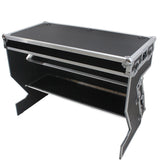 Z-Table Folding DJ Table Mobile Workstation Flight Case Style with Handles and Wheels