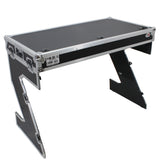 Z-Table Folding DJ Table Mobile Workstation Flight Case Style with Handles and Wheels