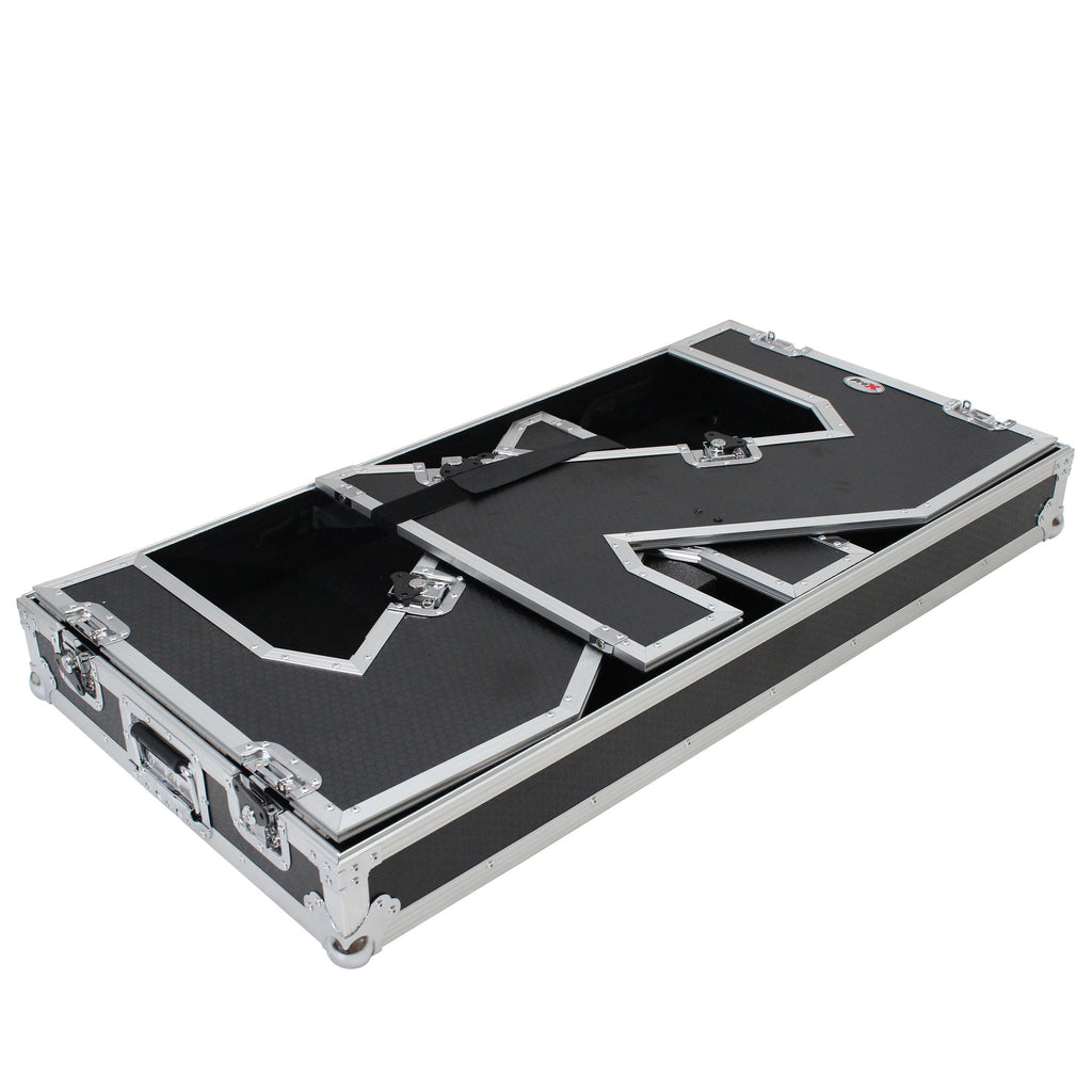 Z-Table Folding DJ Table Mobile Workstation Flight Case Style with Handles and Wheels