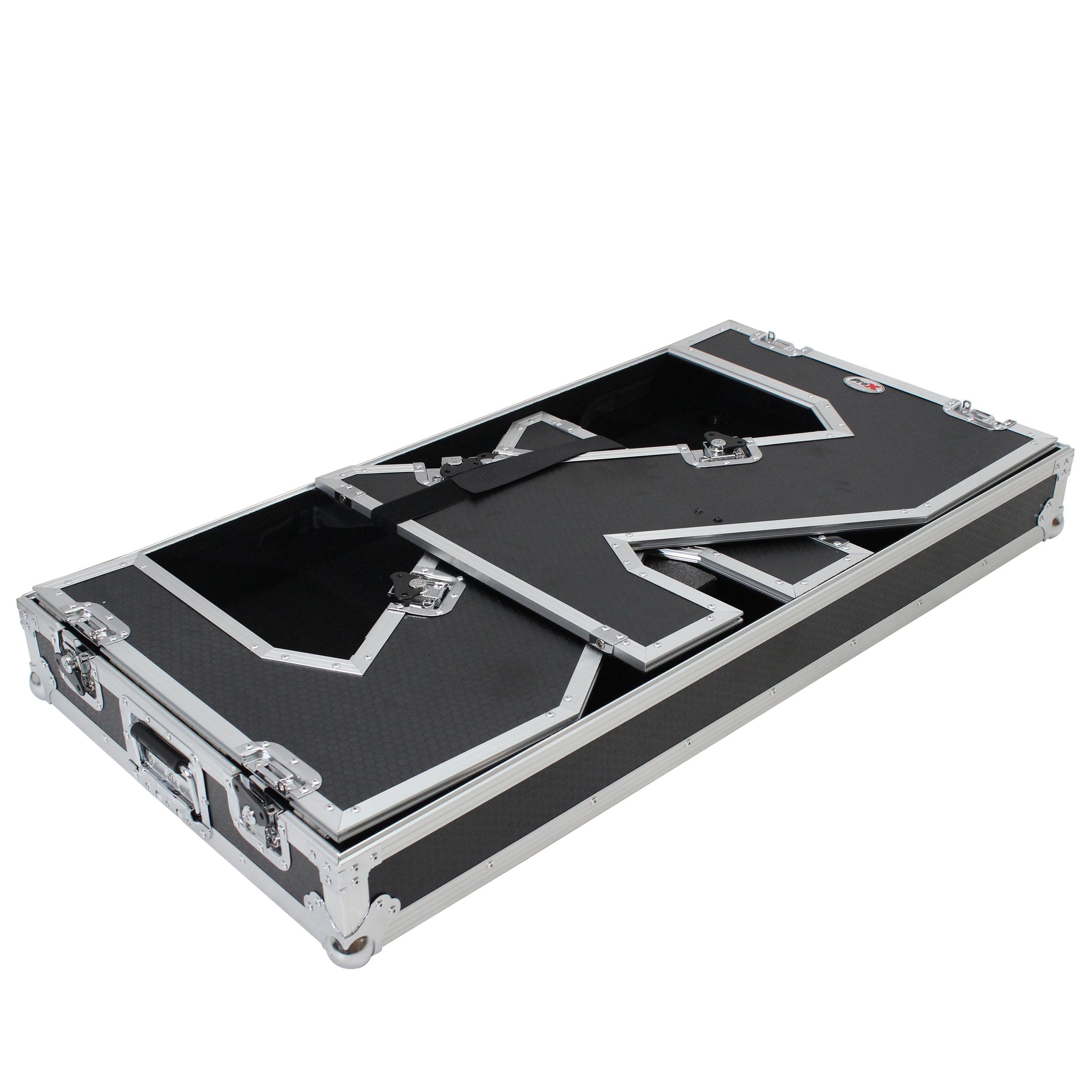 Z-Table Folding DJ Table Mobile Workstation Flight Case Style with Handles and Wheels