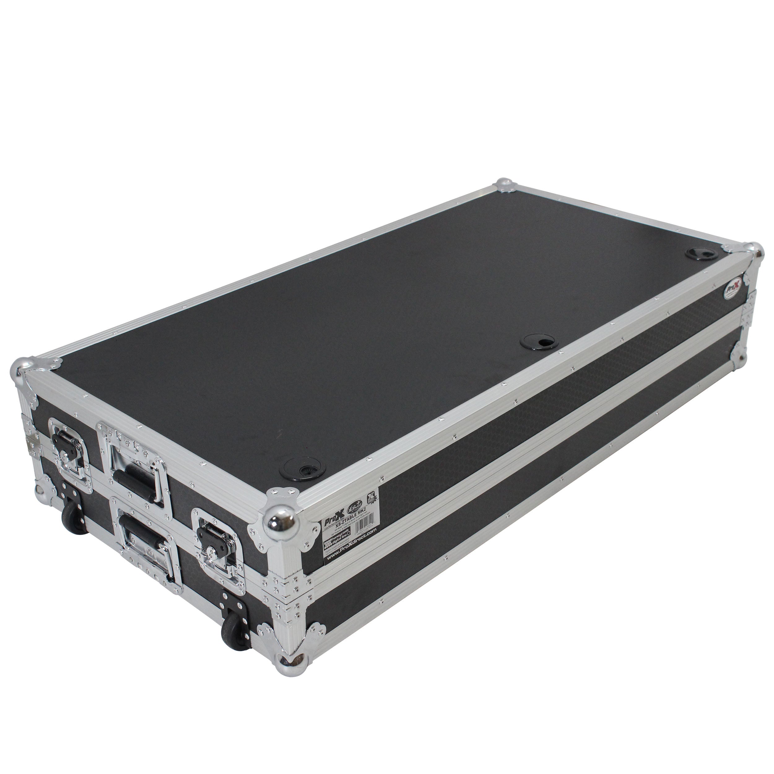 Z-Table Folding DJ Table Mobile Workstation Flight Case Style with Handles and Wheels