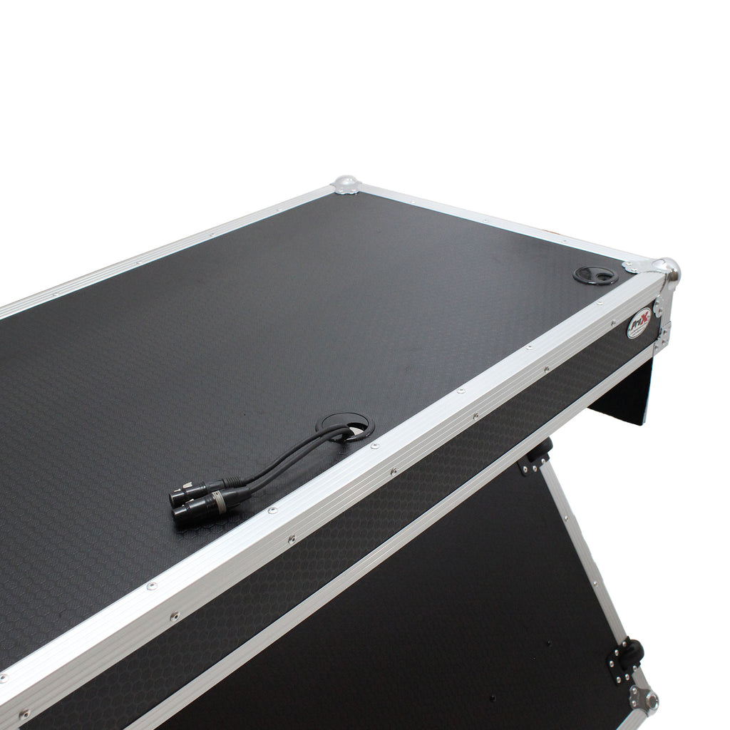 Z-Table Folding DJ Table Mobile Workstation Flight Case Style with Handles and Wheels
