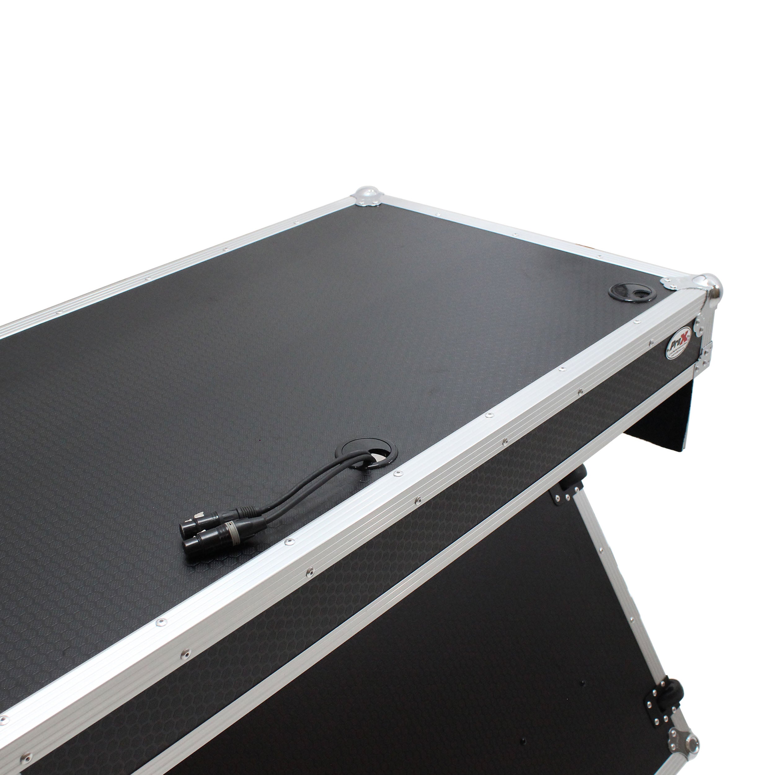 Z-Table Folding DJ Table Mobile Workstation Flight Case Style with Handles and Wheels