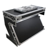 Z-Table Folding DJ Table Mobile Workstation Flight Case Style with Handles and Wheels