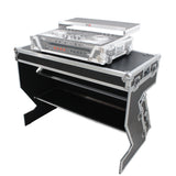 Z-Table Folding DJ Table Mobile Workstation Flight Case Style with Handles and Wheels