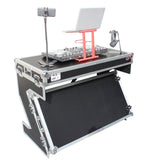 Z-Table Folding DJ Table Mobile Workstation Flight Case Style with Handles and Wheels