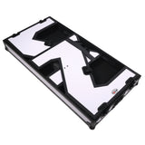 Z-Table Folding DJ Table Mobile Workstation Flight Case Style with Handles and Wheels - Black White Finish