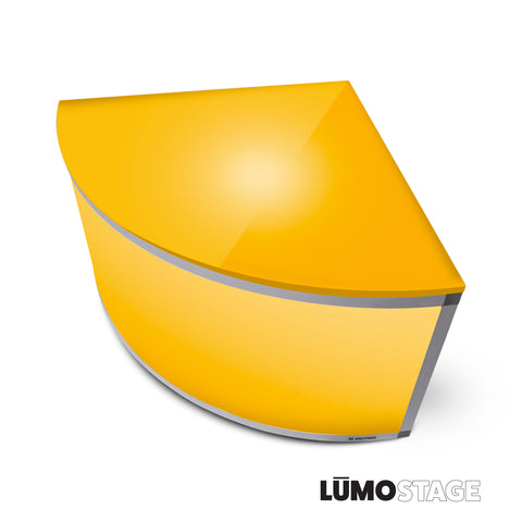 Lumo Stage Acrylic Platform 2'x2'x16" Rounded Cube Section Riser for LED Lighting Dance Floor - Includes (3) Side Panels