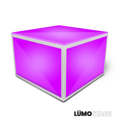 Lumo Stage Acrylic Stage 2'x'2x16" Platform Cube Light Box Section for Disco Style Dance Floor - Includes (2) Side Panels