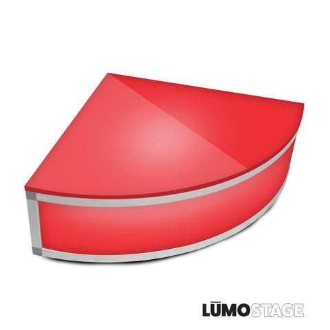 Lumo Stage Acrylic Platform 2'x'2x8" Rounded Cube Section Riser for LED Lighting Dance Floor - Includes (3) Side Panels