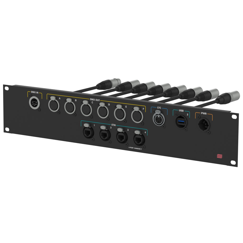 Connection System Light 2U (PWR,LTC,DMX,ETH,USB) by Santosom