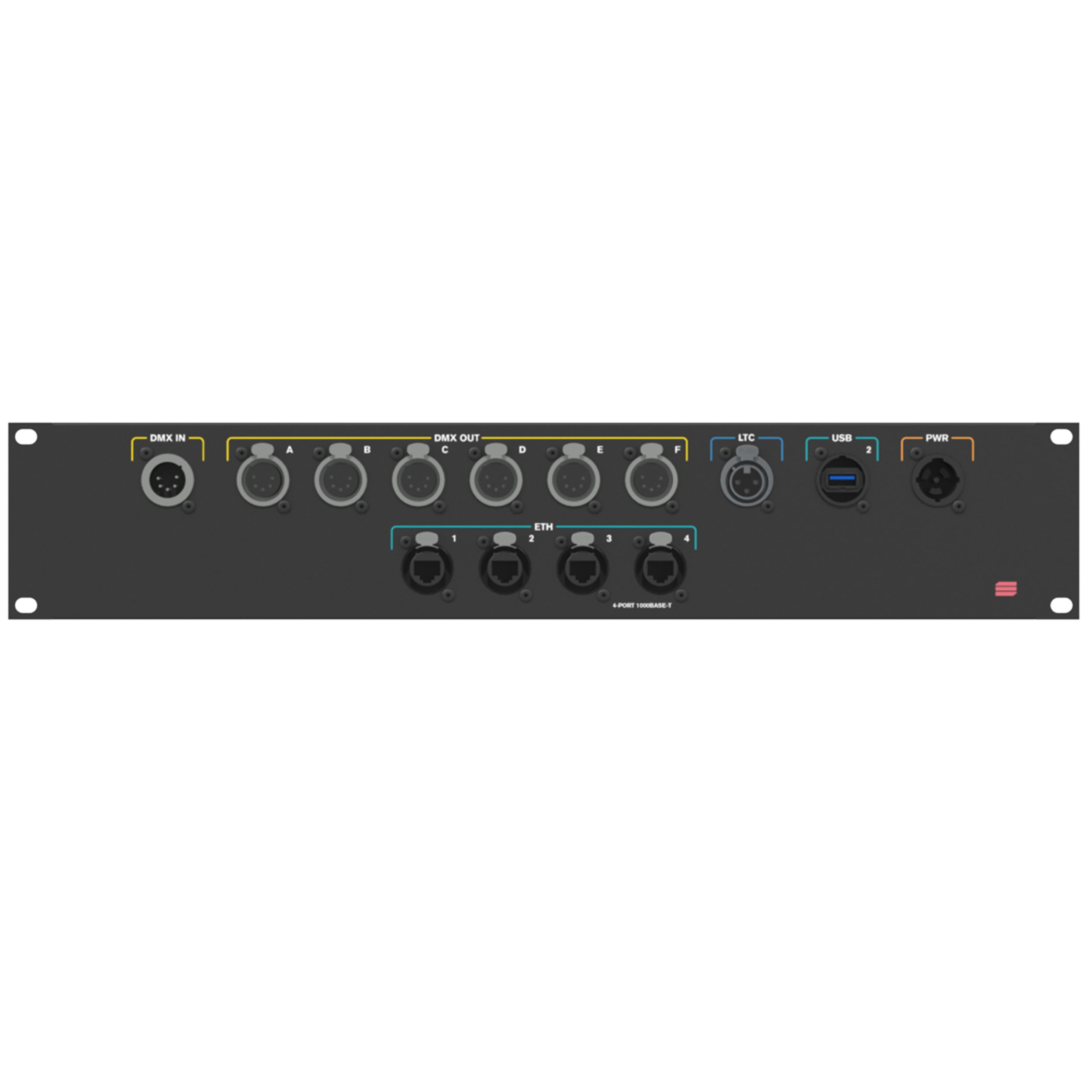 Connection System Light 2U (PWR,LTC,DMX,ETH,USB) by Santosom