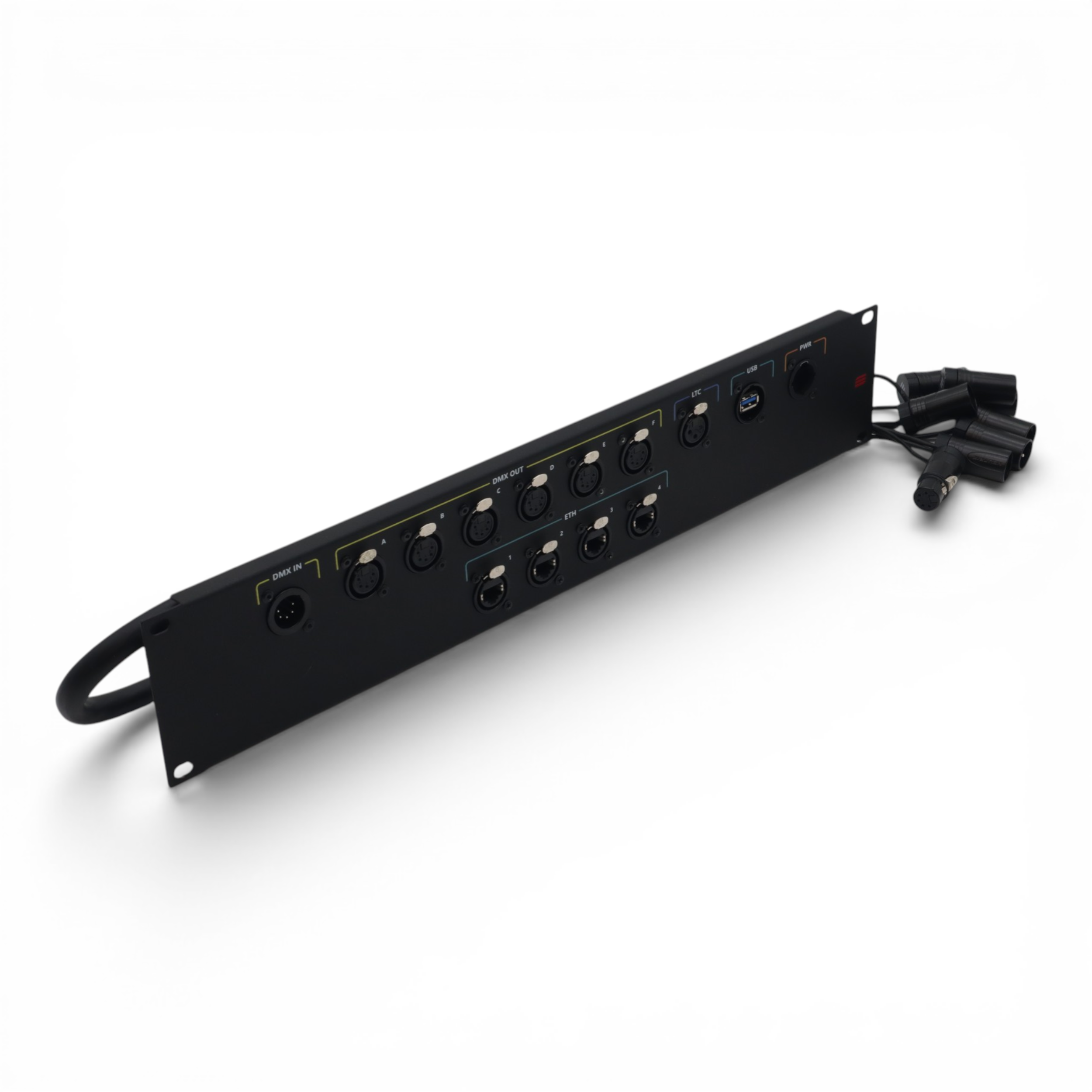 Connection System Light 2U (PWR,LTC,DMX,ETH,USB) by Santosom