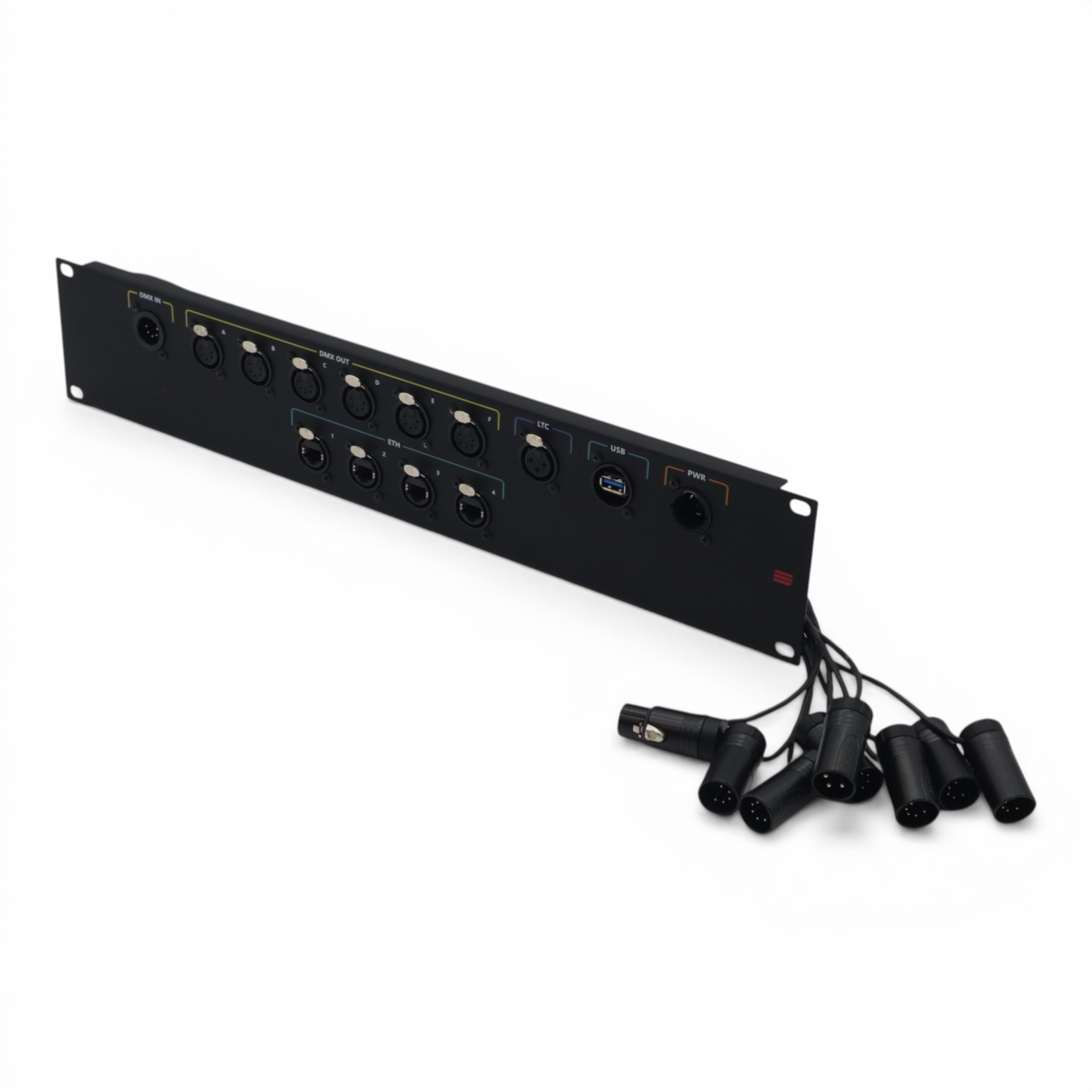 Connection System Light 2U (PWR,LTC,DMX,ETH,USB) by Santosom