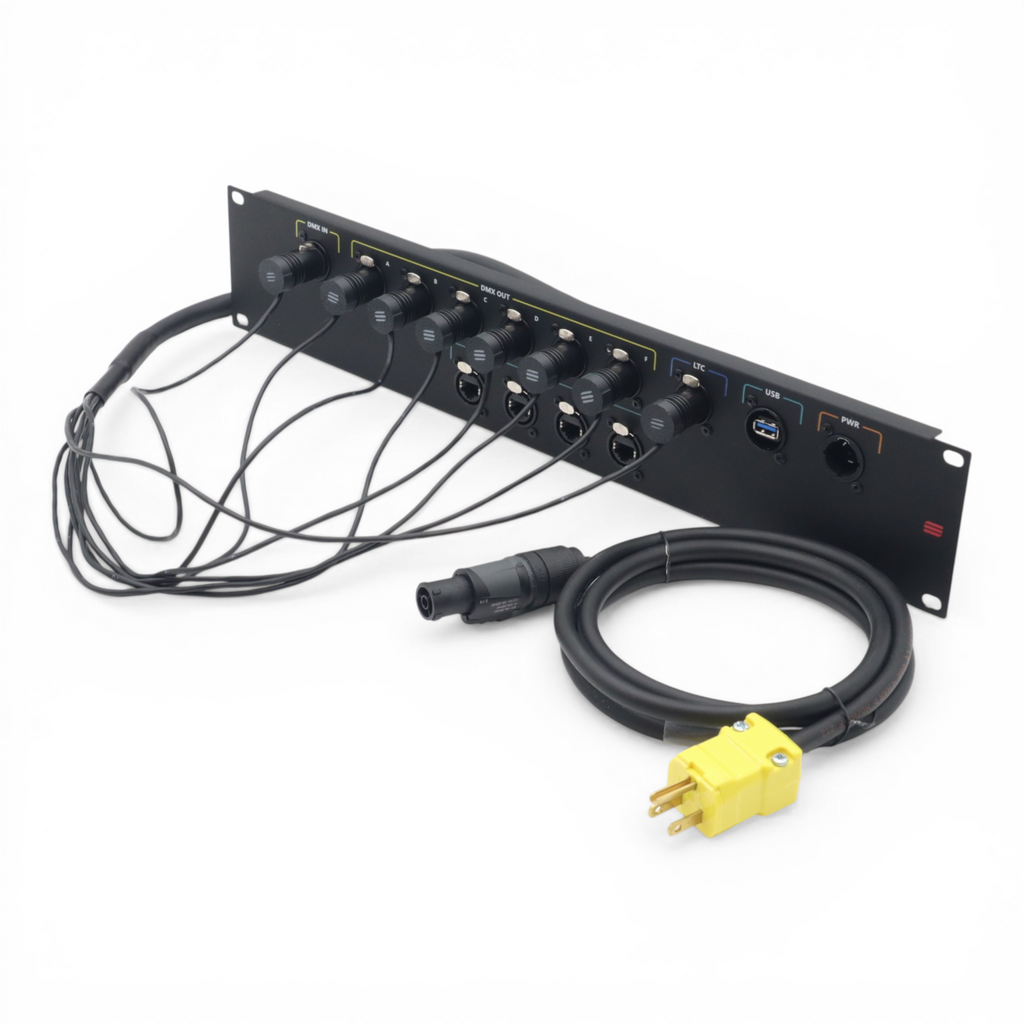 Connection System Light 2U (PWR,LTC,DMX,ETH,USB) by Santosom
