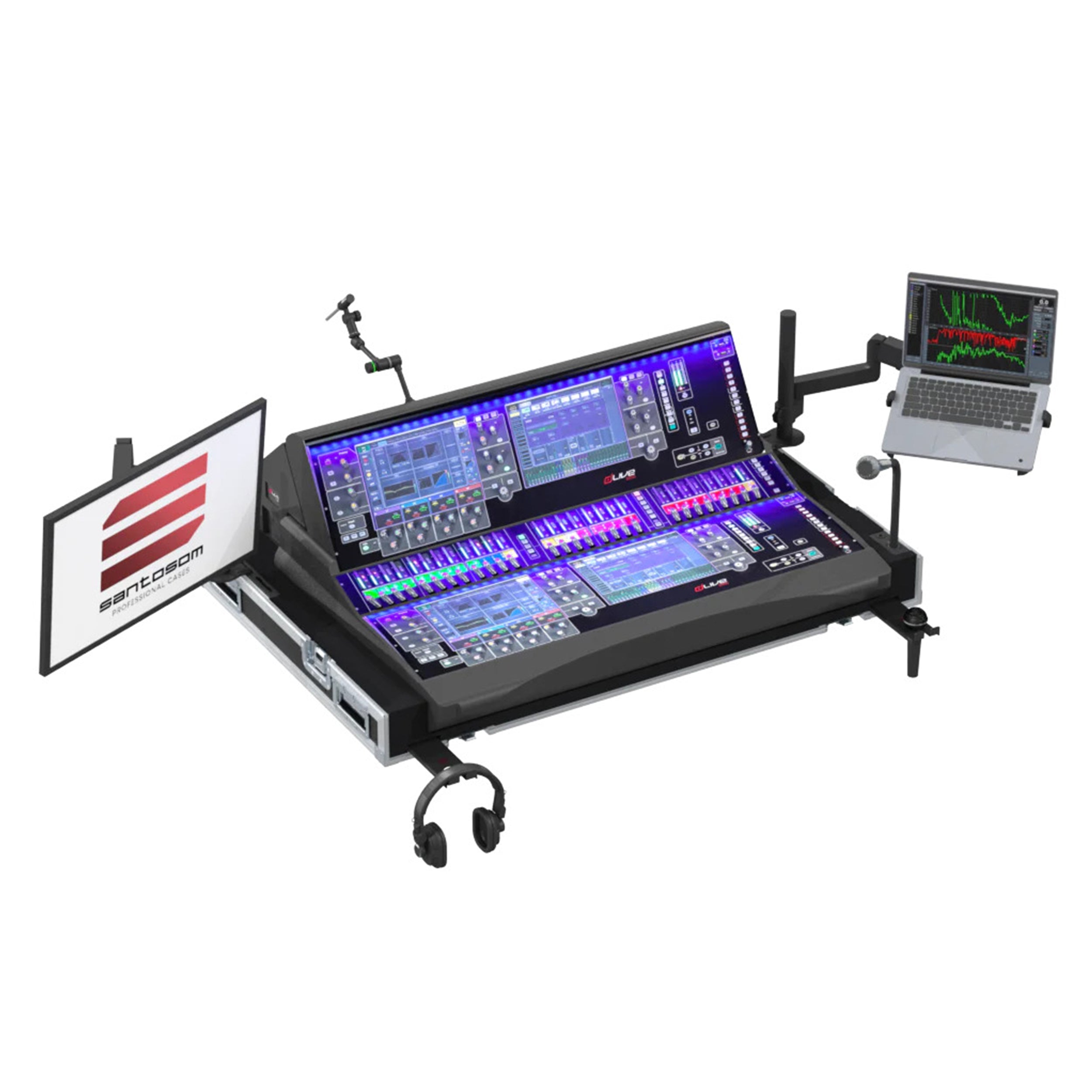 Flight Case for Allen & Heath S5000 With Doghouse, Casters and Laptop Monitor Arm by Santosom