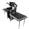 Video Control Workstation Flight Case 16U + 5U Rack with Dual Side Tables & Triple Monitor Mount by Santosom