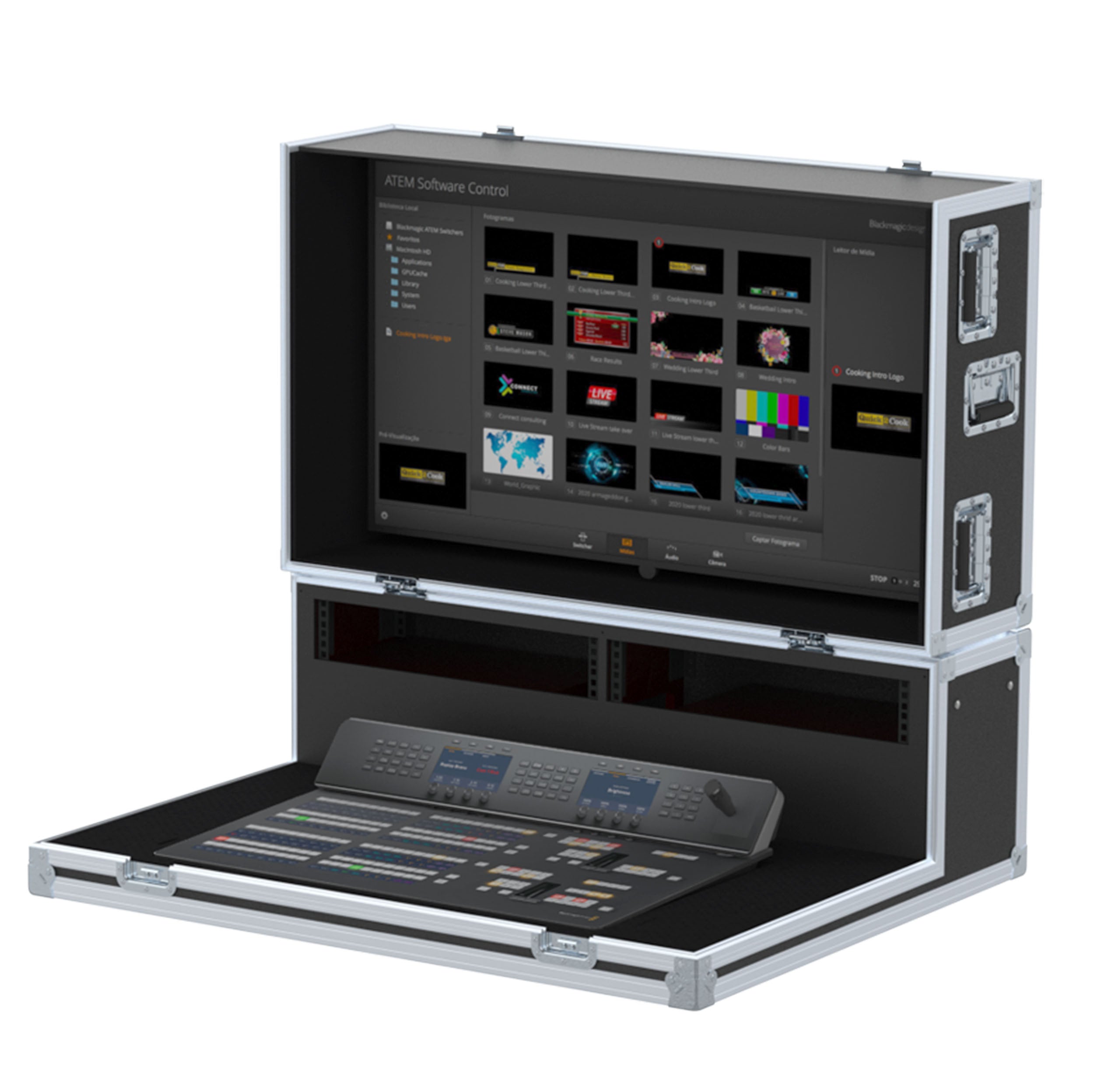 Video Controller Flight case, Production mixer BlackMagic ATEM 2ME + Monitor by Santosom