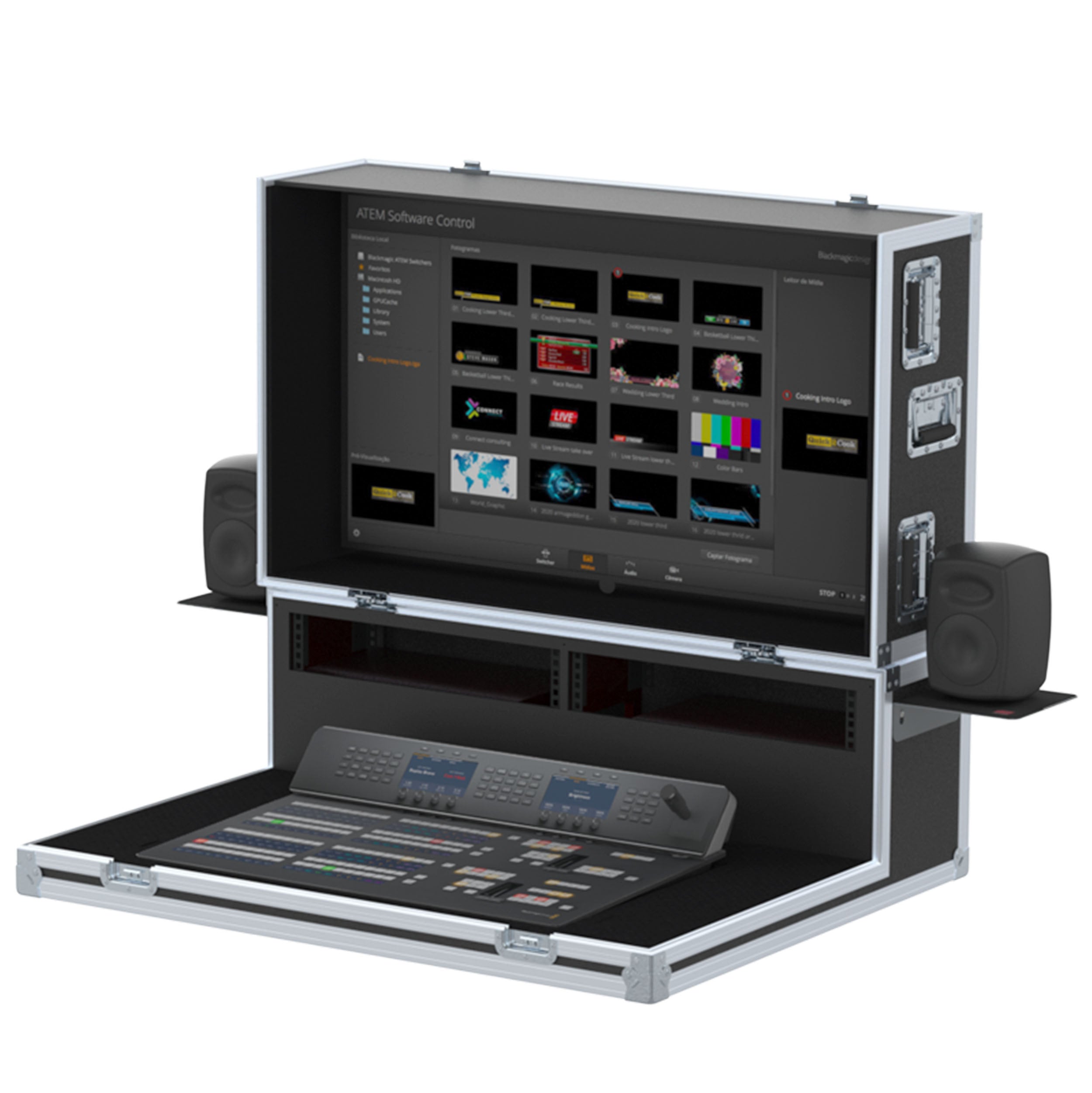 Video Controller Flight case, Production mixer BlackMagic ATEM 2ME + Monitor by Santosom