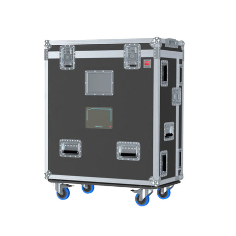 Flight Case for Avid S6L-16C with Doghouse, Casters and Laptop Monitor Arm by Santosom
