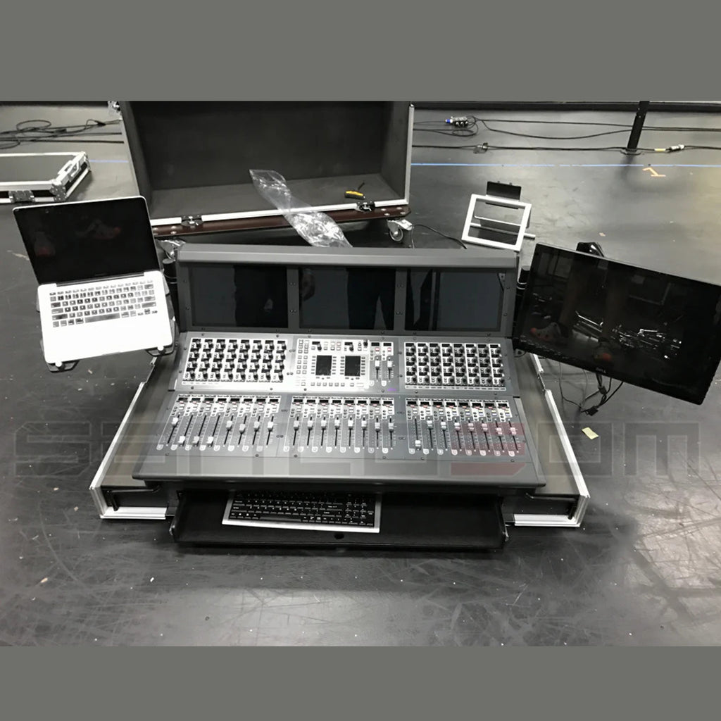 Flight Case for Avid S6L-24D with Doghouse, Casters and Laptop Monitor Arm by Santosom