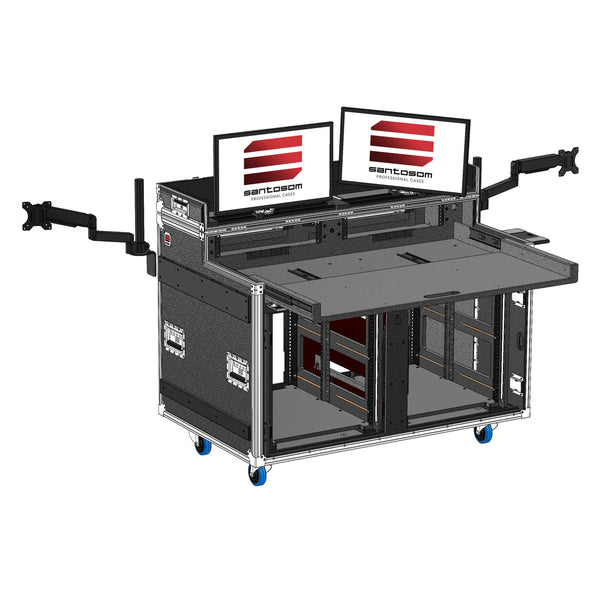AVPro Case for Regie Double Sliding Slam Door Rack 2x (12U+2U) and 4 Monitors by Santosom