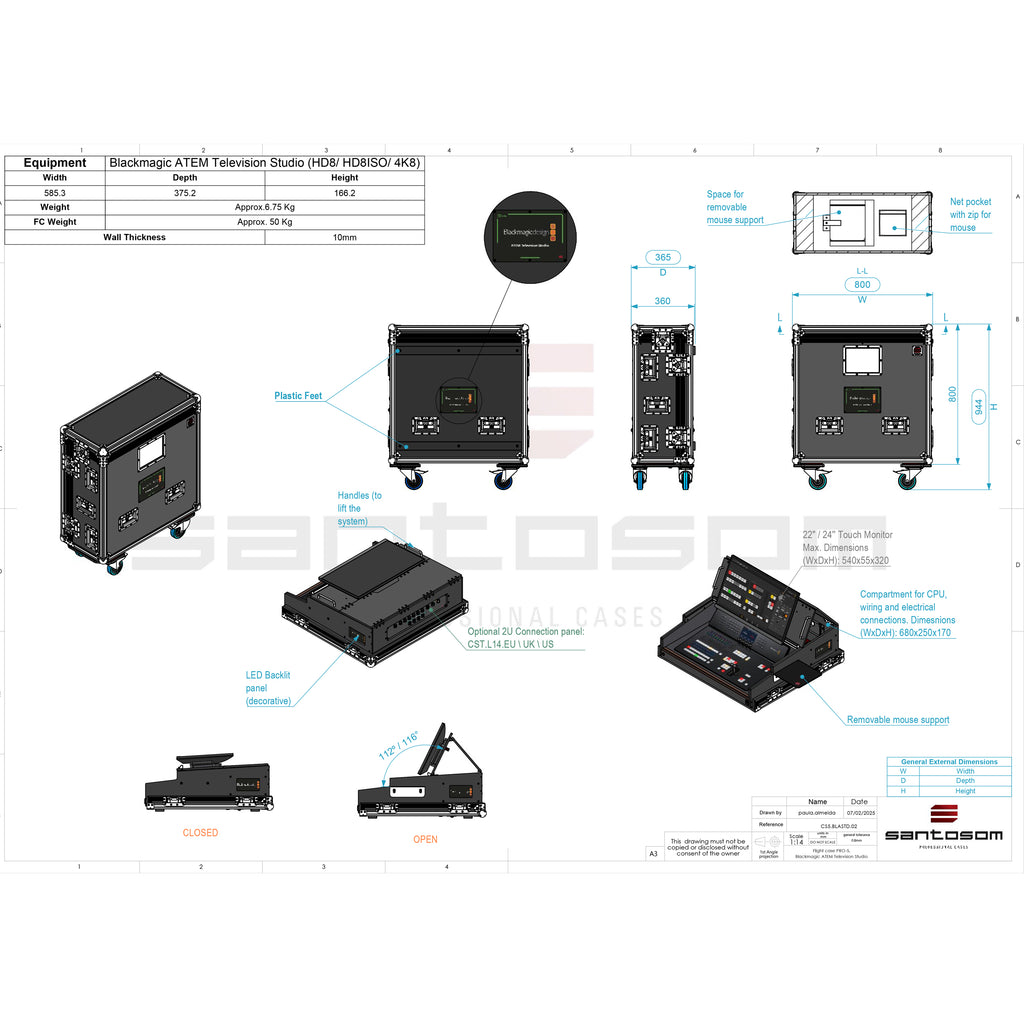 Broadcast Flight case PRO-5, Blackmagic ATEM Television Studio by Santosom