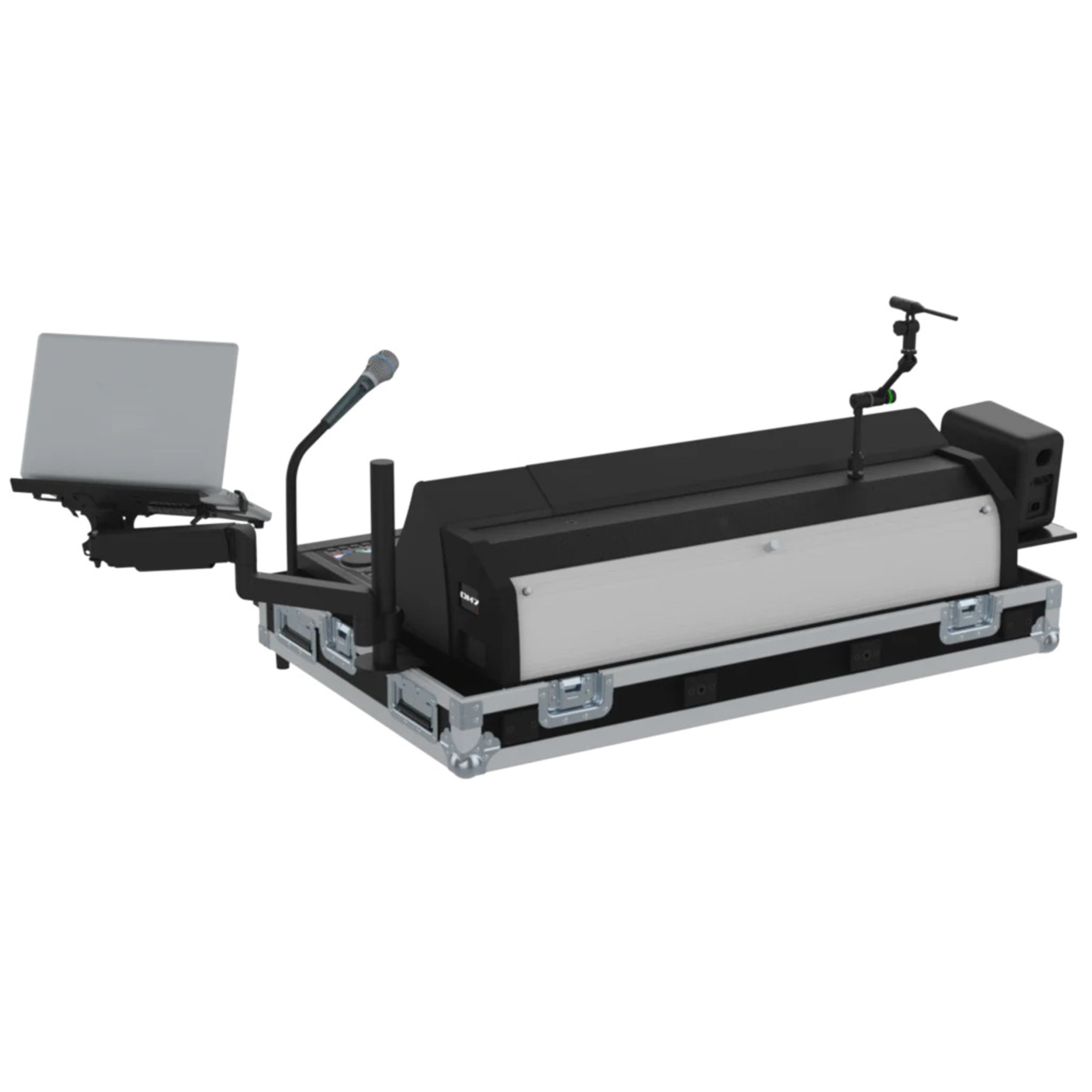 Flight Case for Yamaha DM7EX with Doghouse, Casters and Laptop Monitor Arm by Santosom