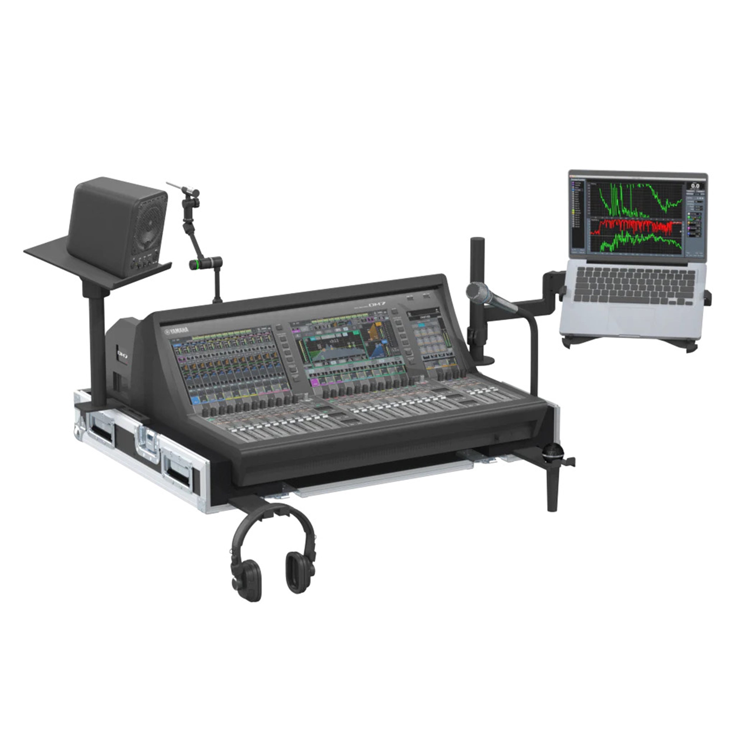 Flight Case for Yamaha DM7 with Doghouse, Casters and Laptop Monitor Arm by Santosom
