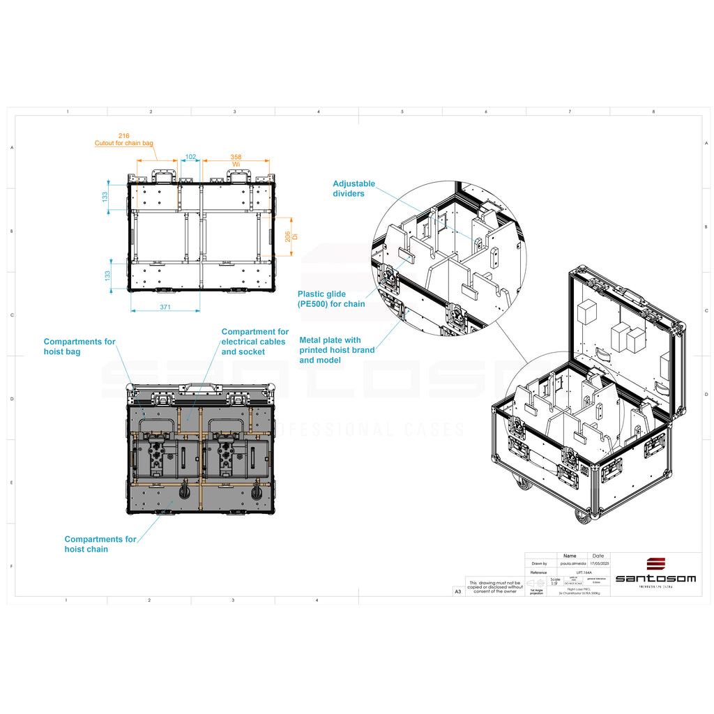 Flight case PRO, 2x Chainmaster ULTRA 500Kg by Santosom