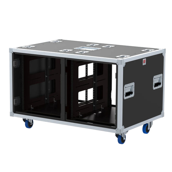 2x14U Rack Double Sliding Slam Door Rack Case 25" deep by Santosom