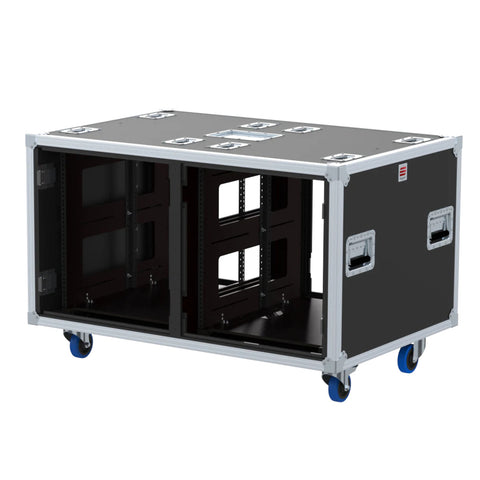 2x14U Rack Double Sliding Slam Door Rack Case 25" deep by Santosom