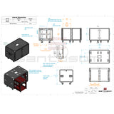 2x14U Rack Double Sliding Slam Door Rack Case 25" deep by Santosom