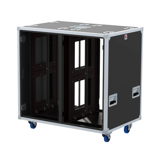 2x22U Rack Double Sliding Slam Door Rack Case 22" deep by Santosom