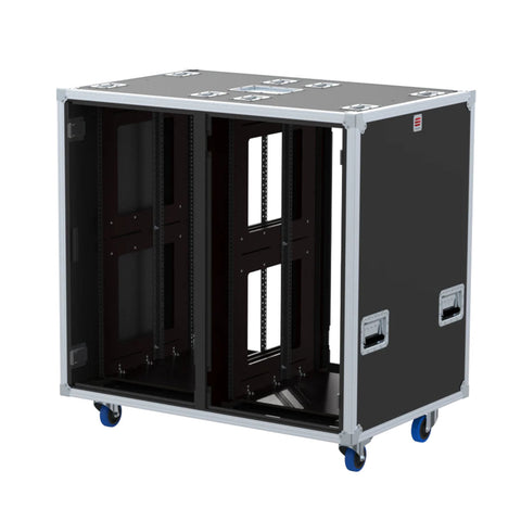 2x22U Rack Double Sliding Slam Door Rack Case 22" deep by Santosom