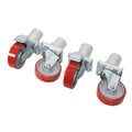 StageQ Locking Rolling Staging 10" Height Stage Legs with 4" Rubber Steel Casters Set of 4