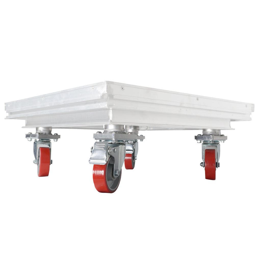 StageQ Locking Rolling Staging 10" Height Stage Legs with 4" Rubber Steel Casters Set of 4