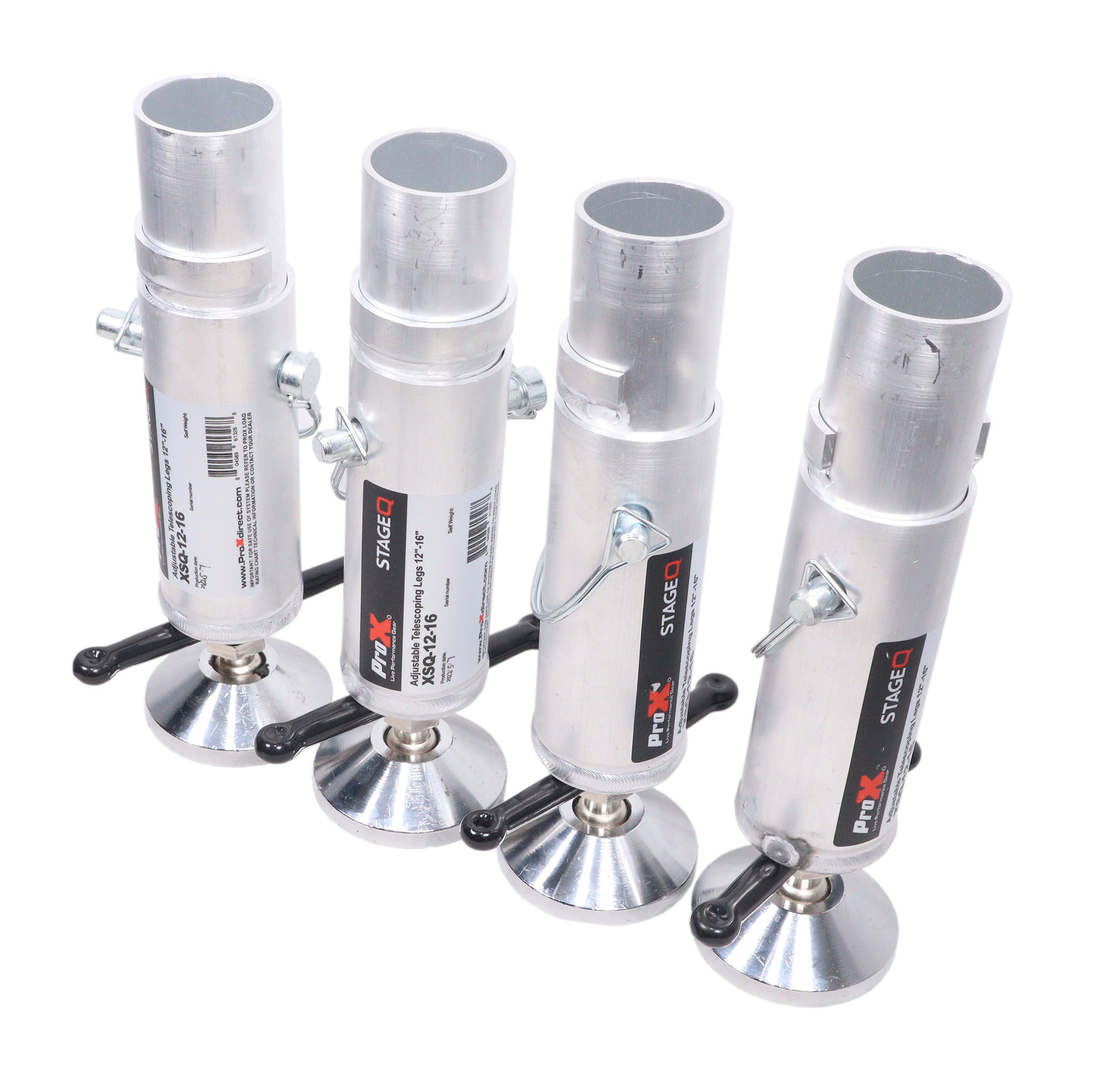 Set of (4) Telescoping Stage Legs with Ball Joint Adjusts from 12 to 15 inches compatible with ProX StageQ™
