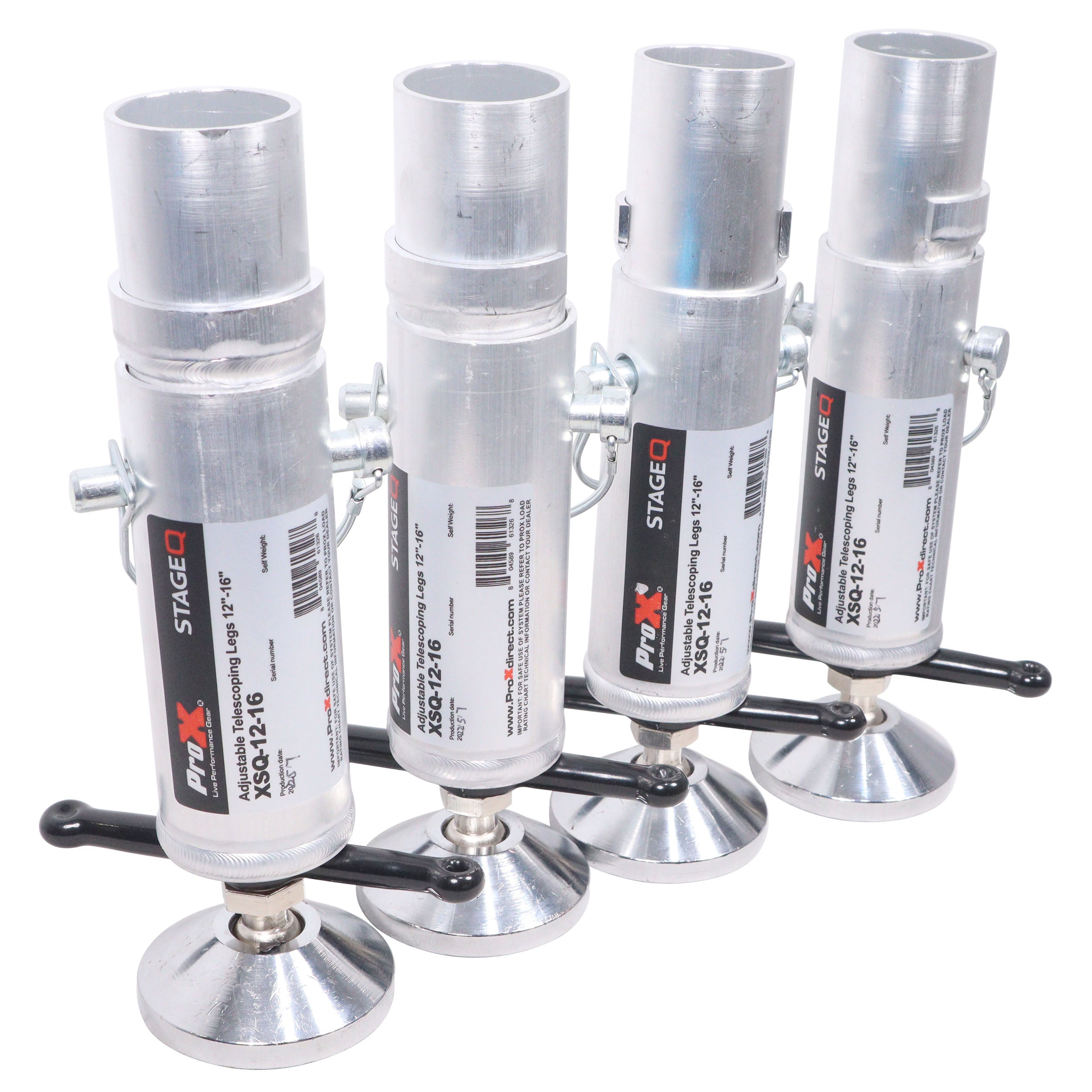 Set of (4) Telescoping Stage Legs with Ball Joint Adjusts from 12 to 15 inches compatible with ProX StageQ™