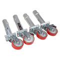 StageQ™ Locking Staging 16" Height Stage Legs with 5" Rubber Steel Casters | Set of 4