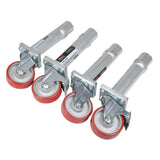 StageQ™ Locking Staging 16" Height Stage Legs with 5" Rubber Steel Casters | Set of 4